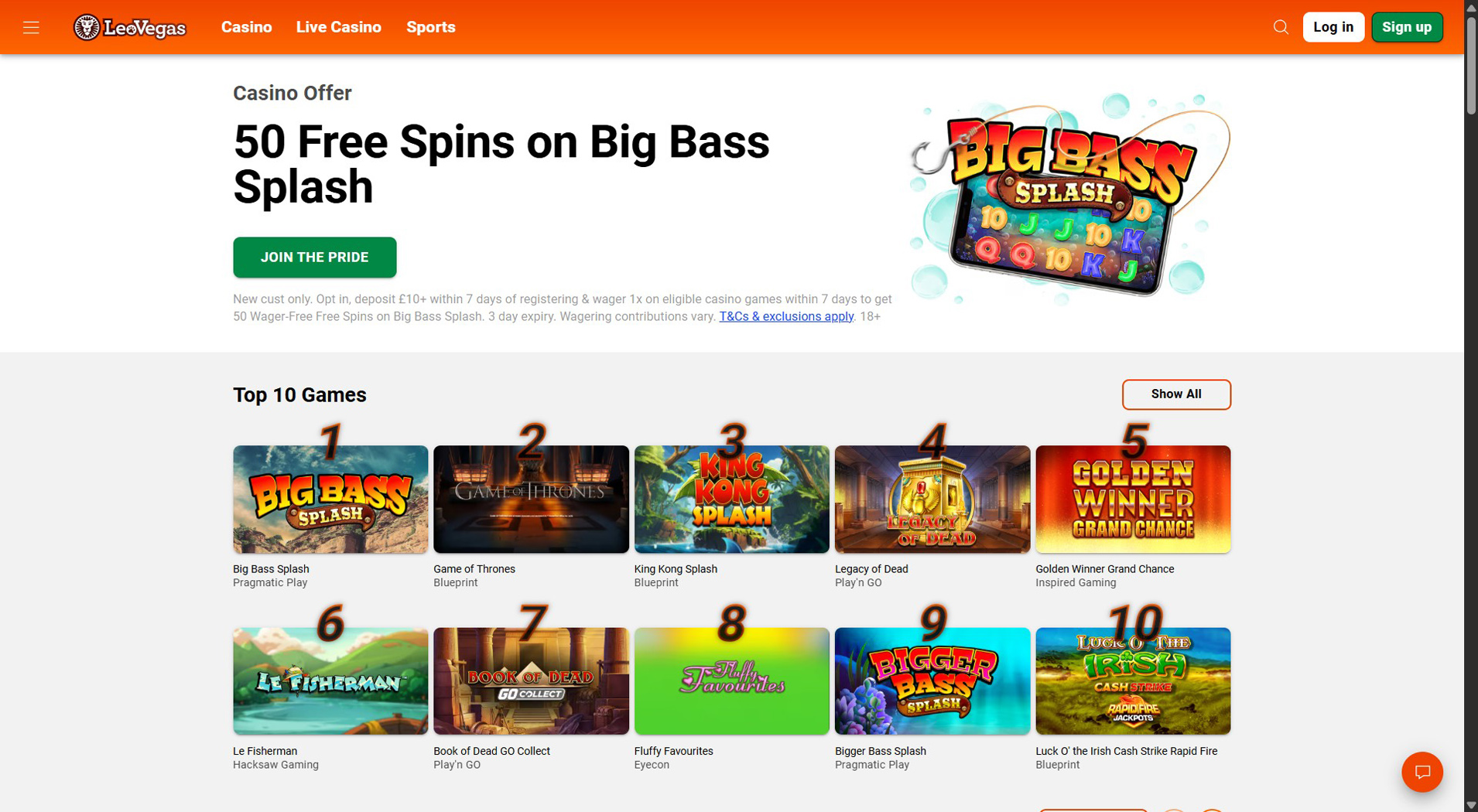 9. LeoVegas- Facile configurazione del casinò ClickandBuy