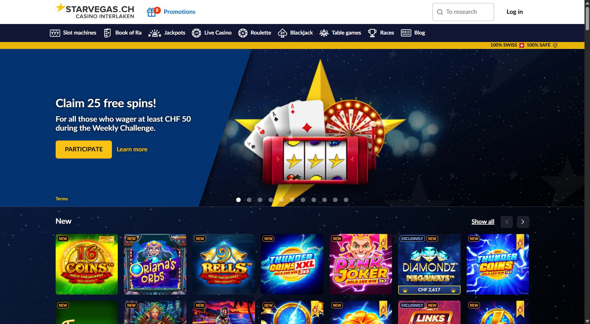 8. StarVegas- Bonus popolare del casinò ClickandBuy